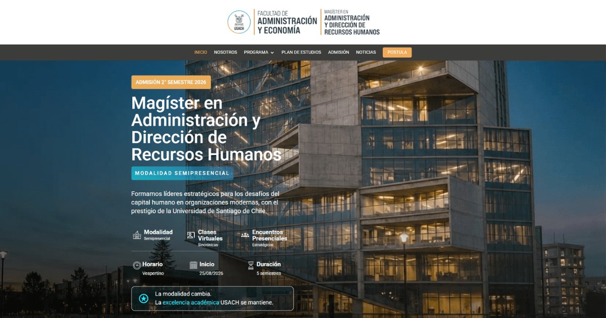 Magíster en Administración y Dirección de Recursos Humanos